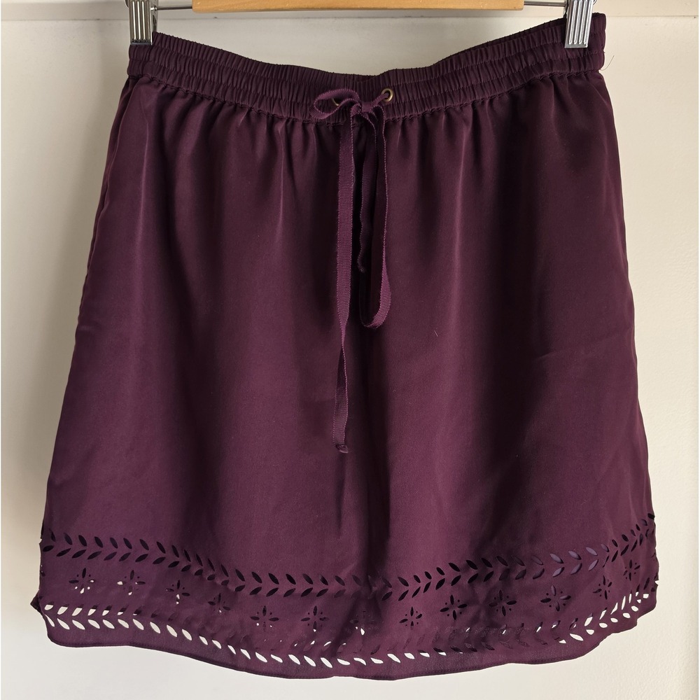 J.Crew Women's Mini Skirt Size 2 Purple Solid Classic Casual Chic